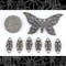 Antiqued Silver Plated Brass Butterfly Pendant and Connector Set - XXX - S-PS01